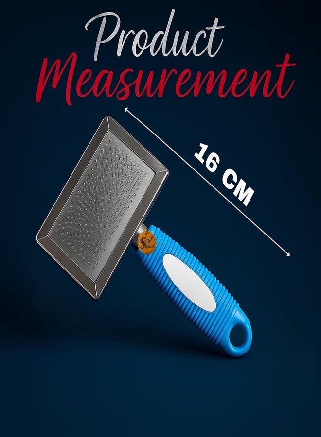 سايج سكوير مشط سيج سكوير المعدني لإزالة الشعر الزائد للكلاب والقطط، مقاس 16 سم | مزيل شعر الحيوانات الأليفة من الفولاذ المقاوم للصدأ بمقبض ناعم | يفك التشابك ويزيل العقد ويقلل من تساقط الشعر | أداة عناية مناسبة لجميع السلالات وأنواع الفراء - Image 3